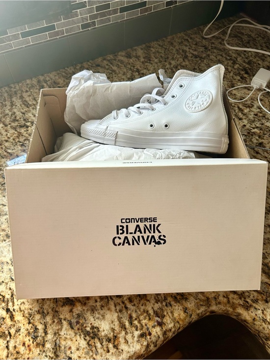 Converse Shoes - Converse White High Top Sneakers - Leather